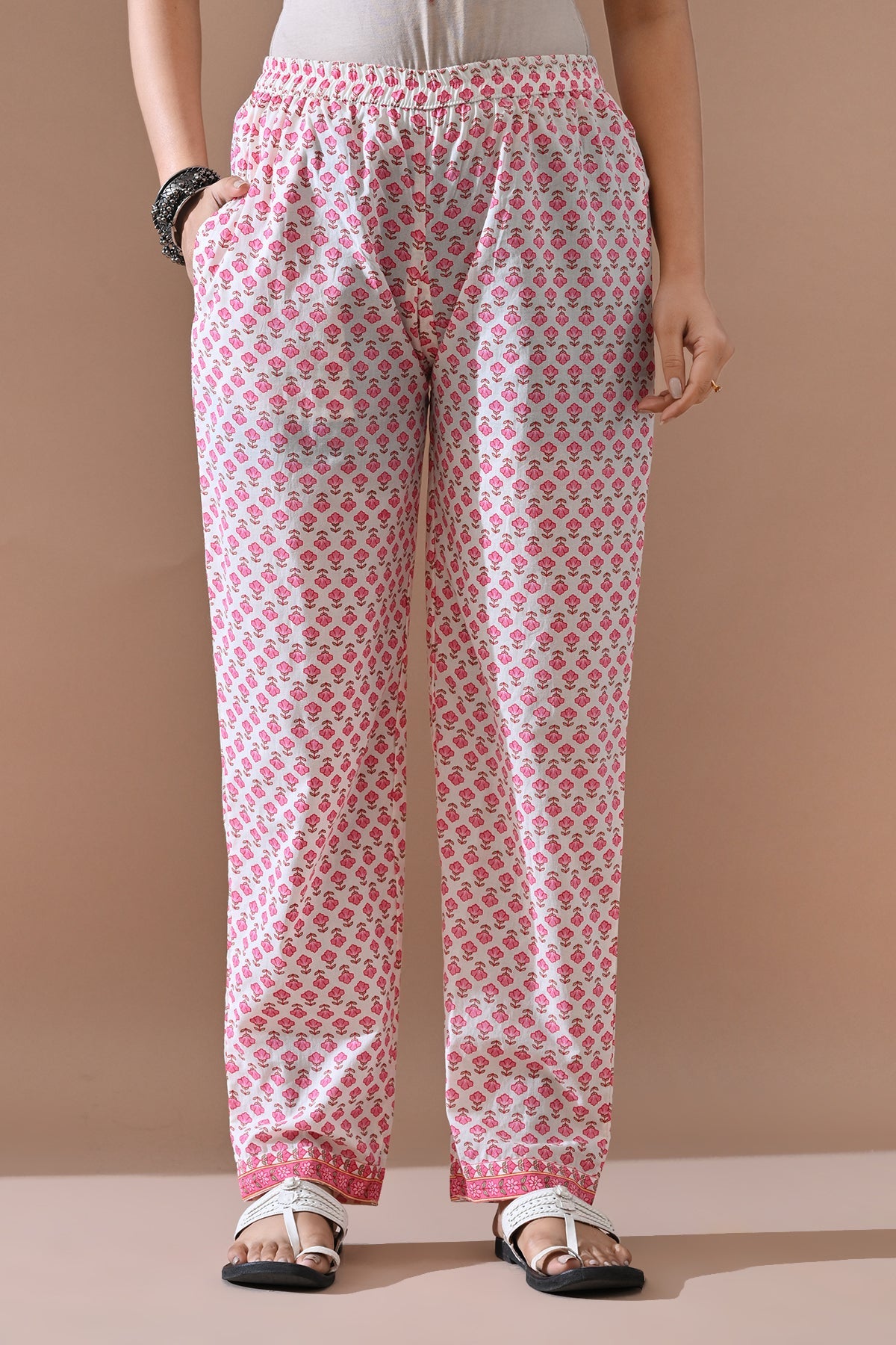 Cream Printed Kurta 2 Pcs Set
