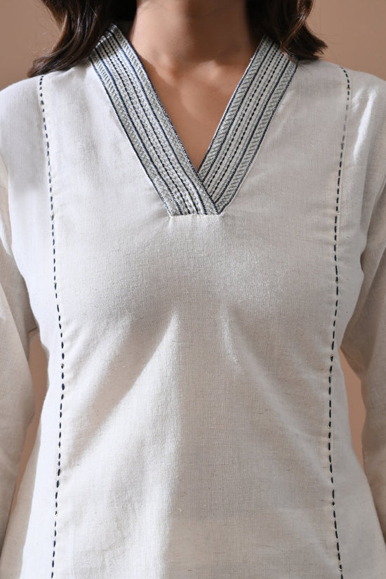 Off-White Embroidered Kurta Set