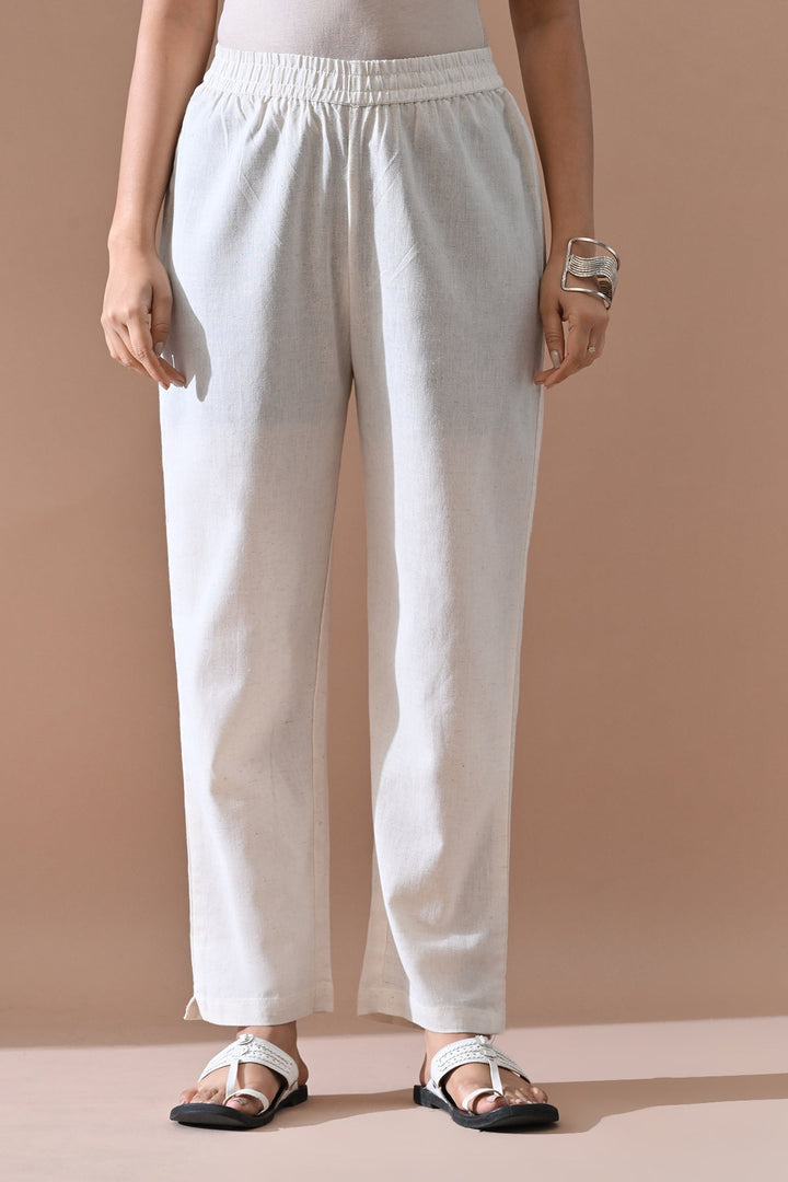 Cream Embroidered Kurta Set