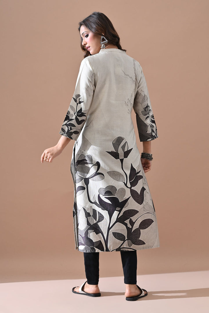Cream Printed Kurta