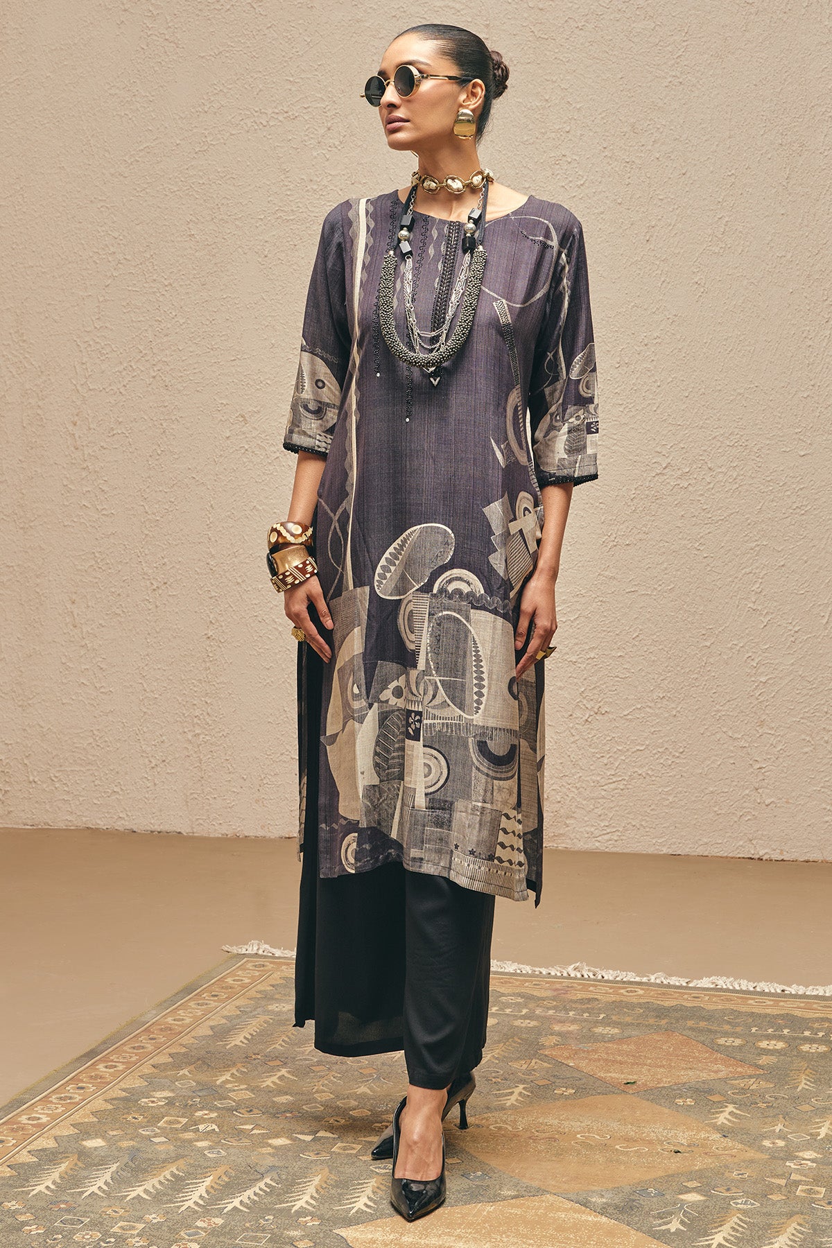 Green Printed Kurta