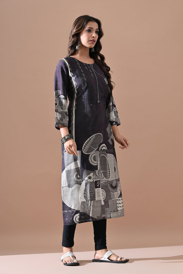 Green Printed Kurta