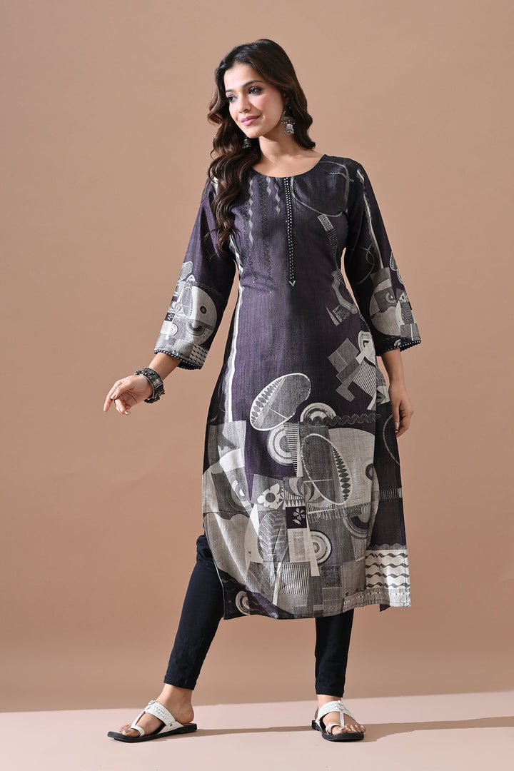 Green Printed Kurta