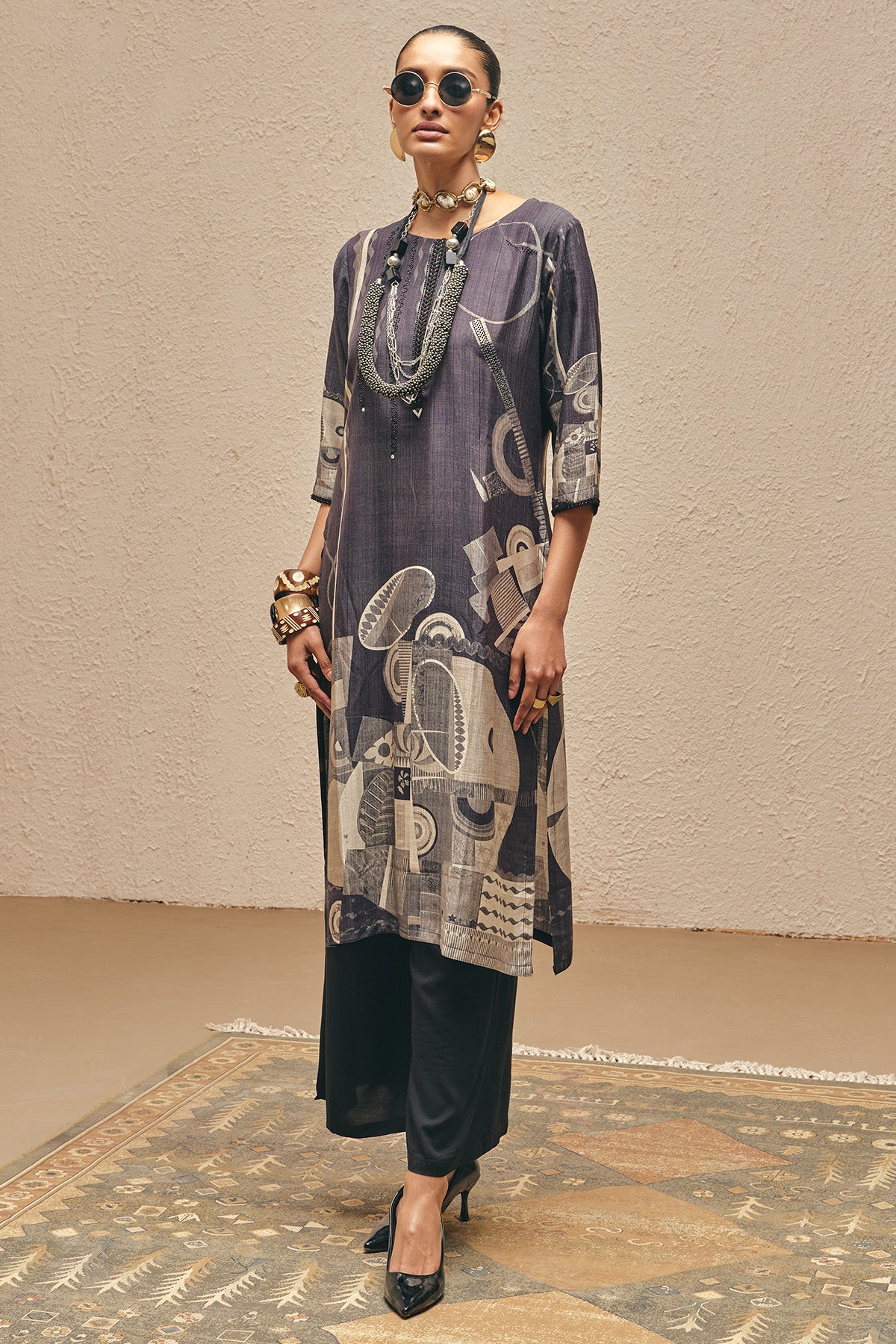 Green Printed Kurta