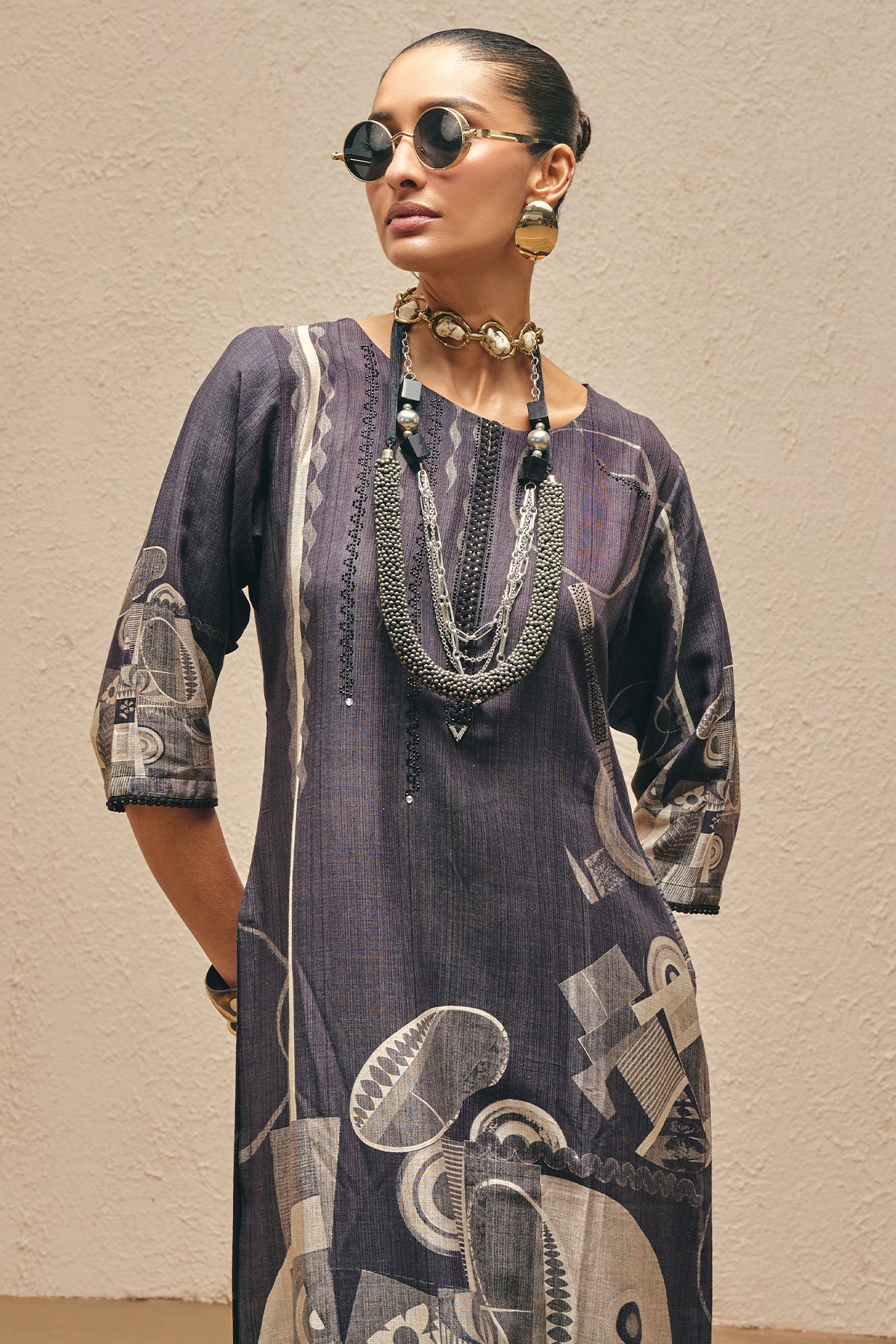 Green Printed Kurta