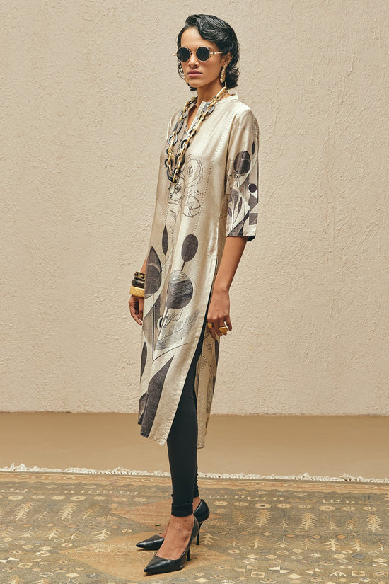 Grey Printed Kurta