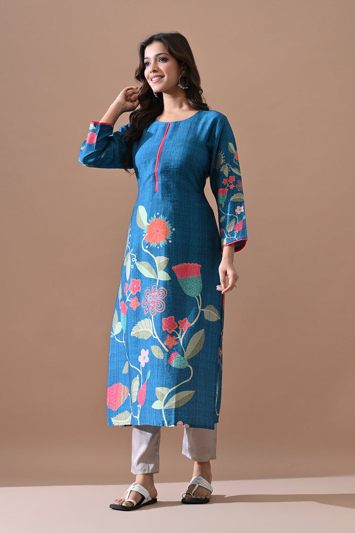 Blue Printed Kurta