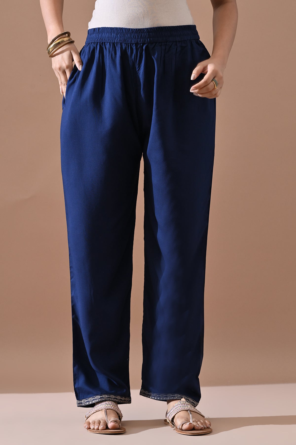 Blue Embroidered Kurta 2 Pcs Set
