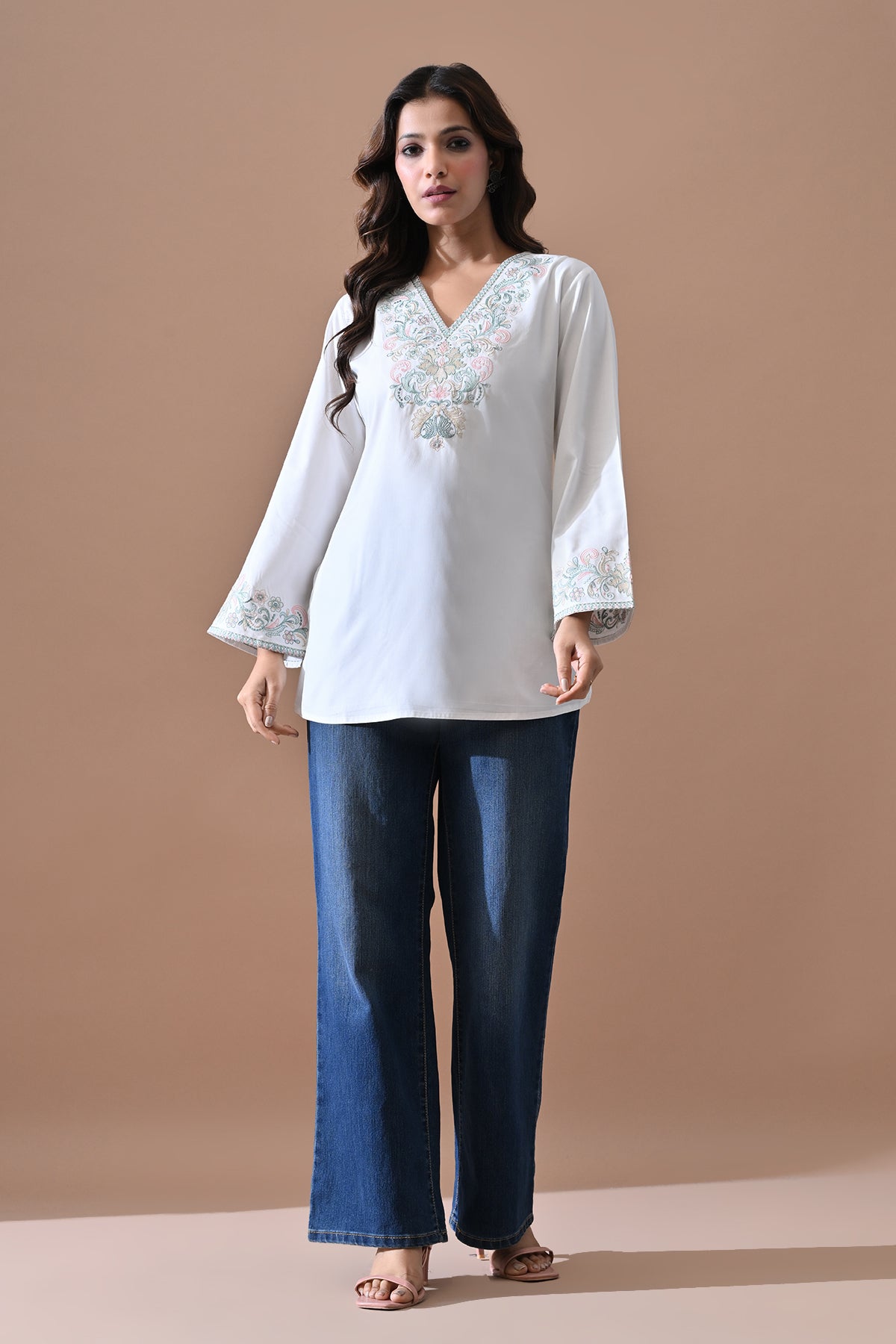 White Embroidered Top