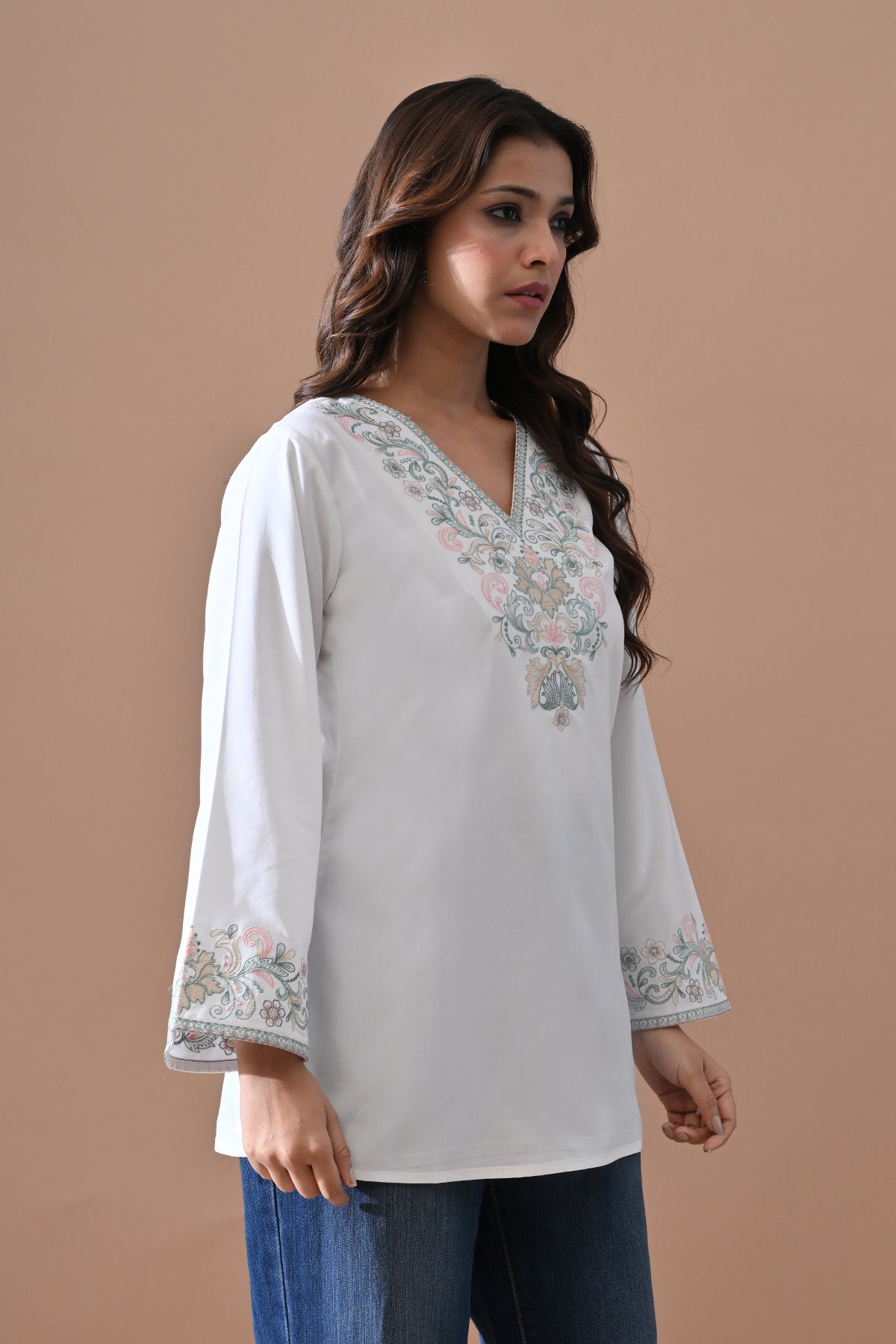 White Embroidered Top