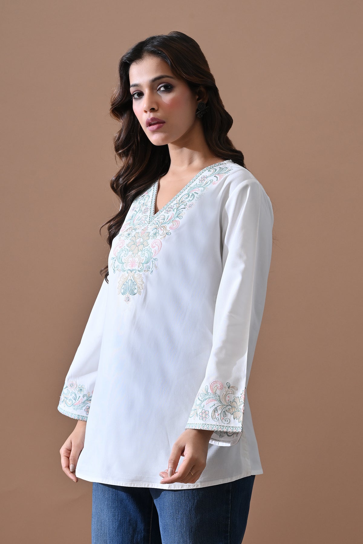 White Embroidered Top