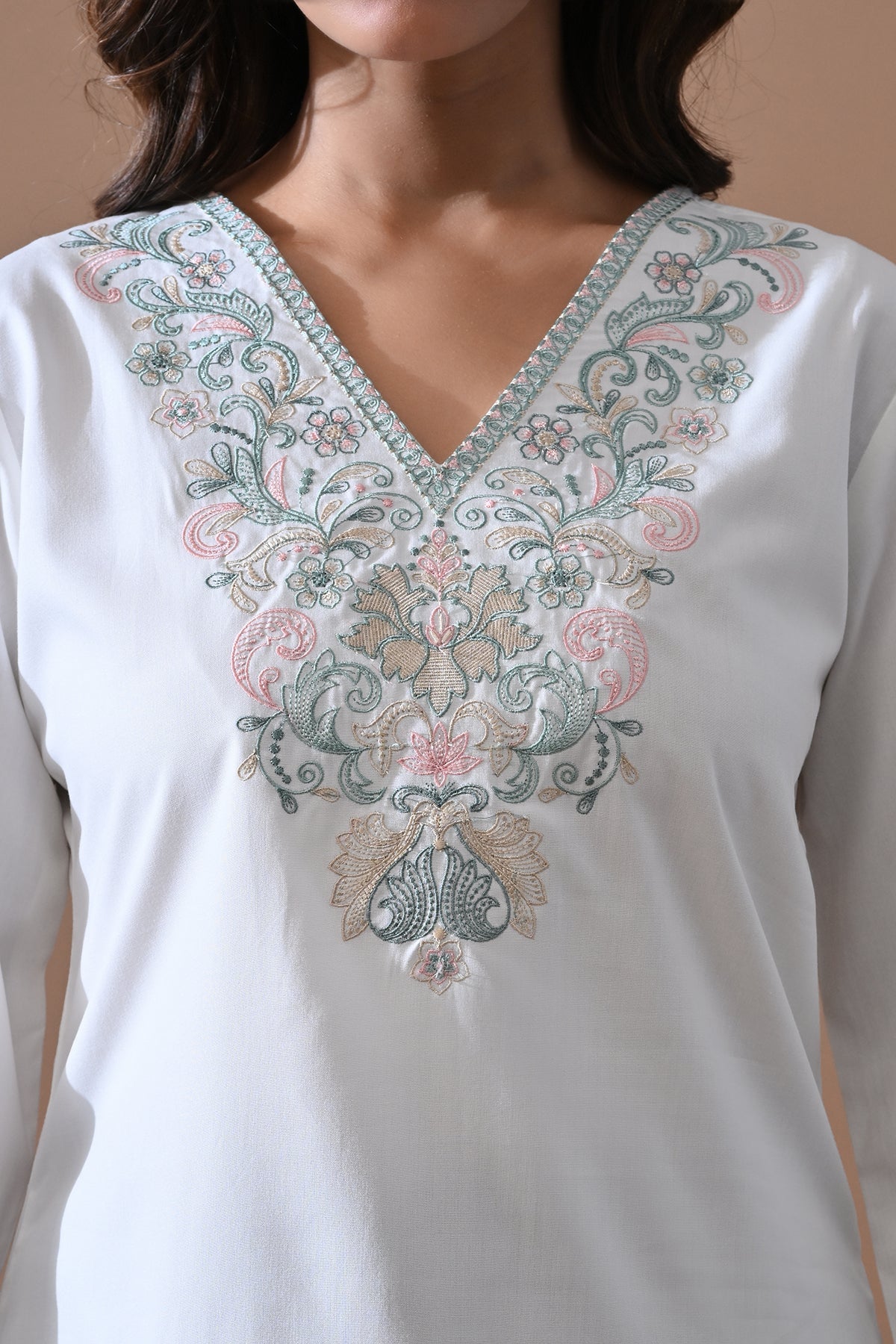 White Embroidered Top