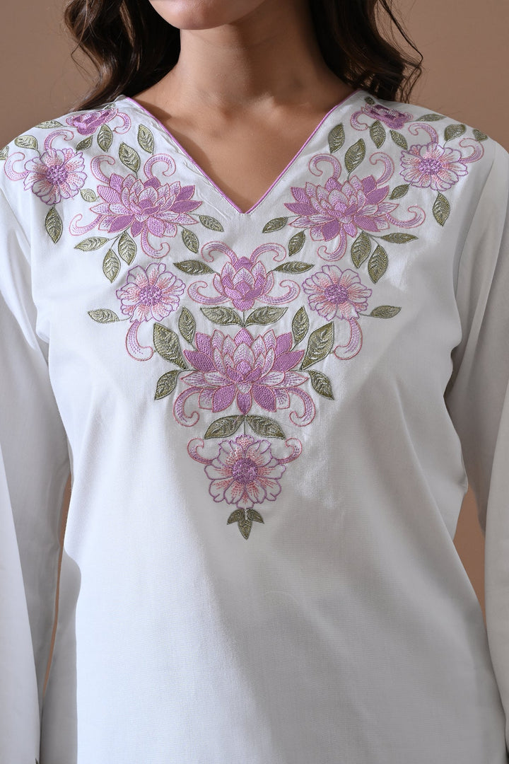 White Embroidered Top