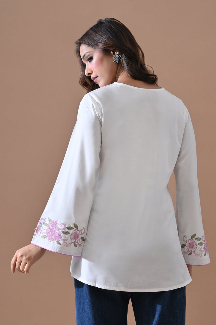 White Embroidered Top