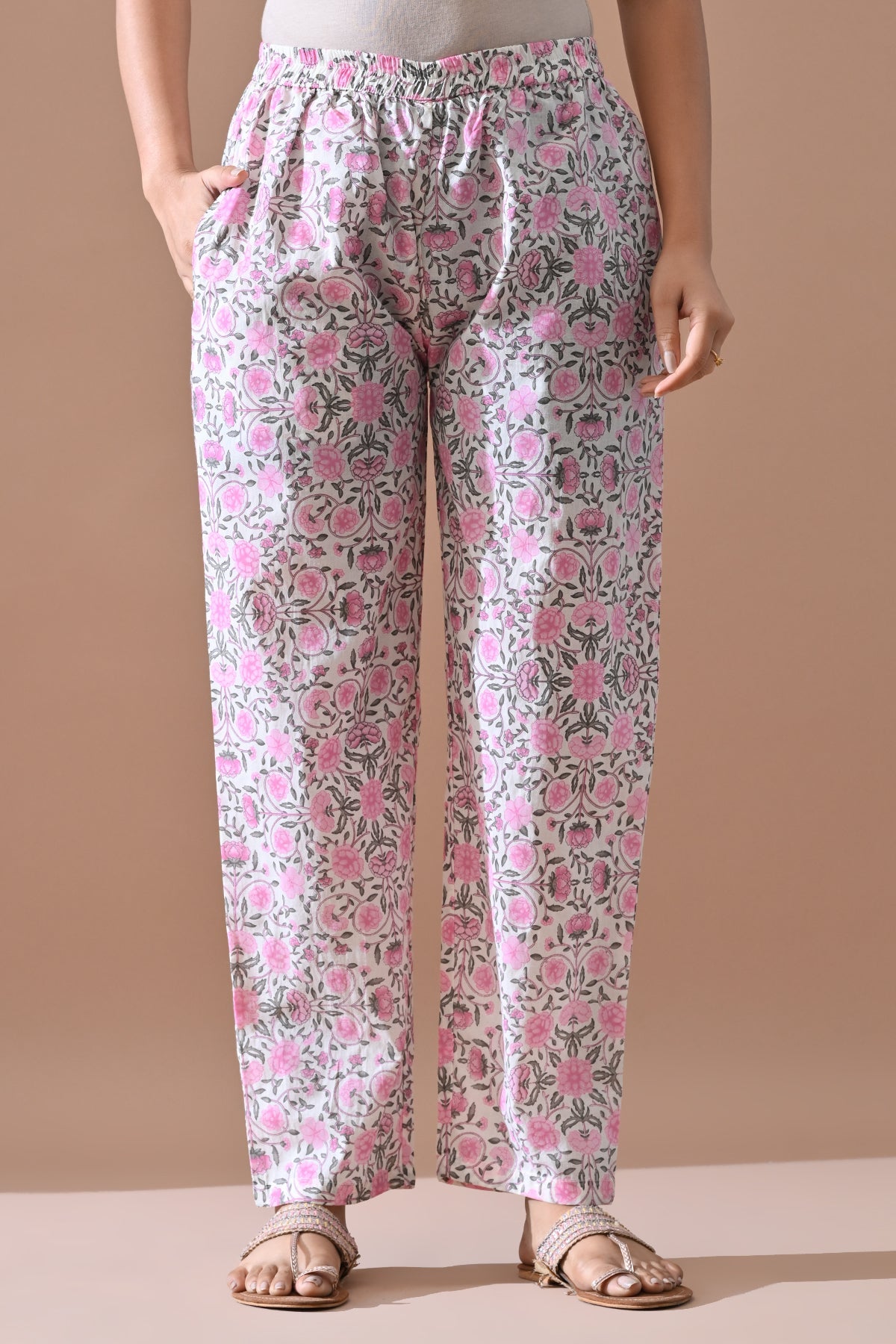 Cream Printed Kurta 2 Pcs Set