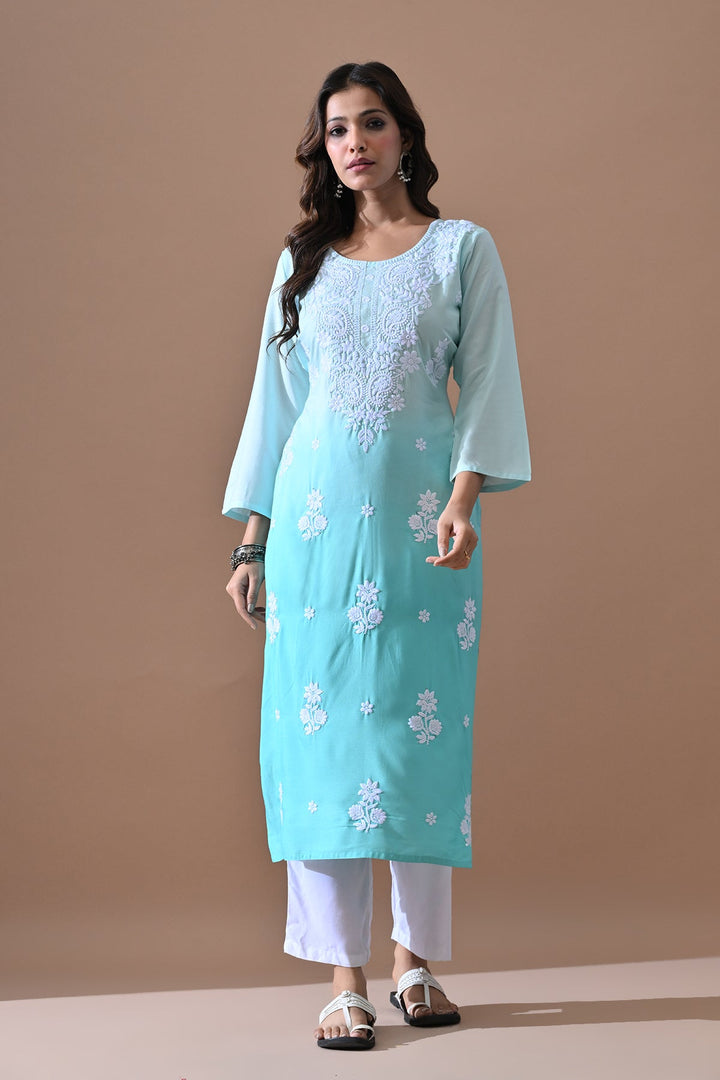 Green Embroidered Kurta