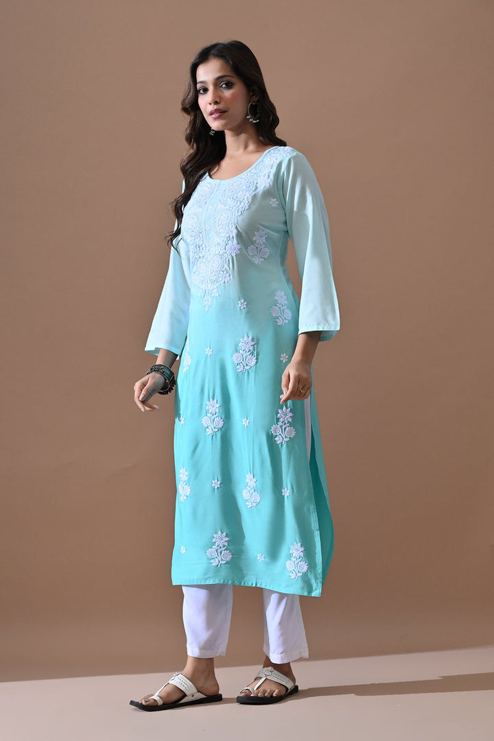 Green Embroidered Kurta