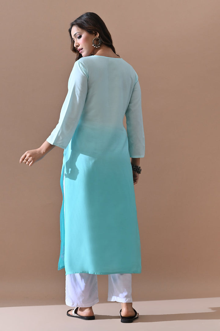 Green Embroidered Kurta