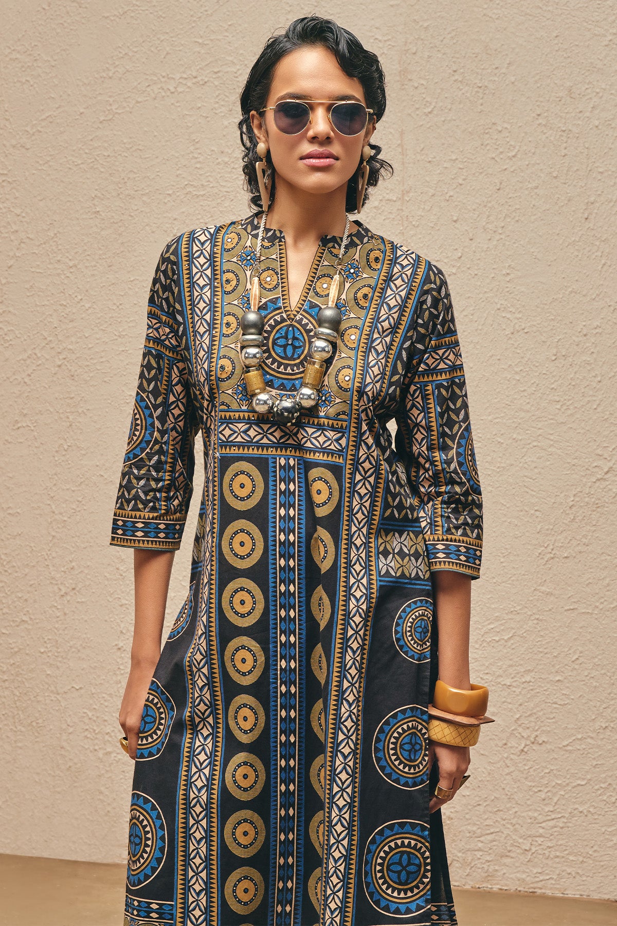 Black Printed Kurta Set (2 Piece)