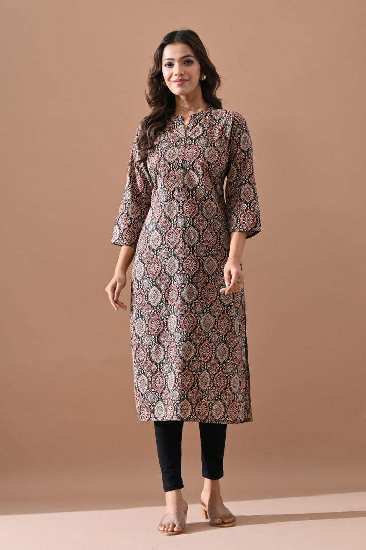 Black Printed Kurta