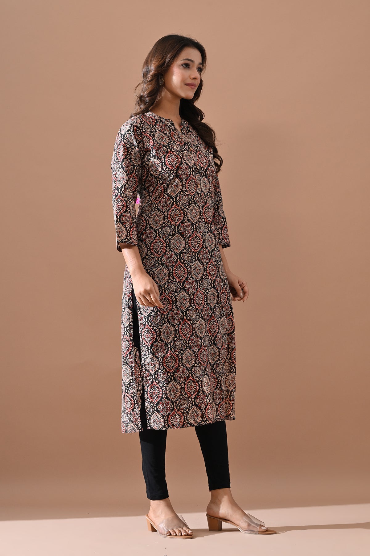 Black Printed Kurta