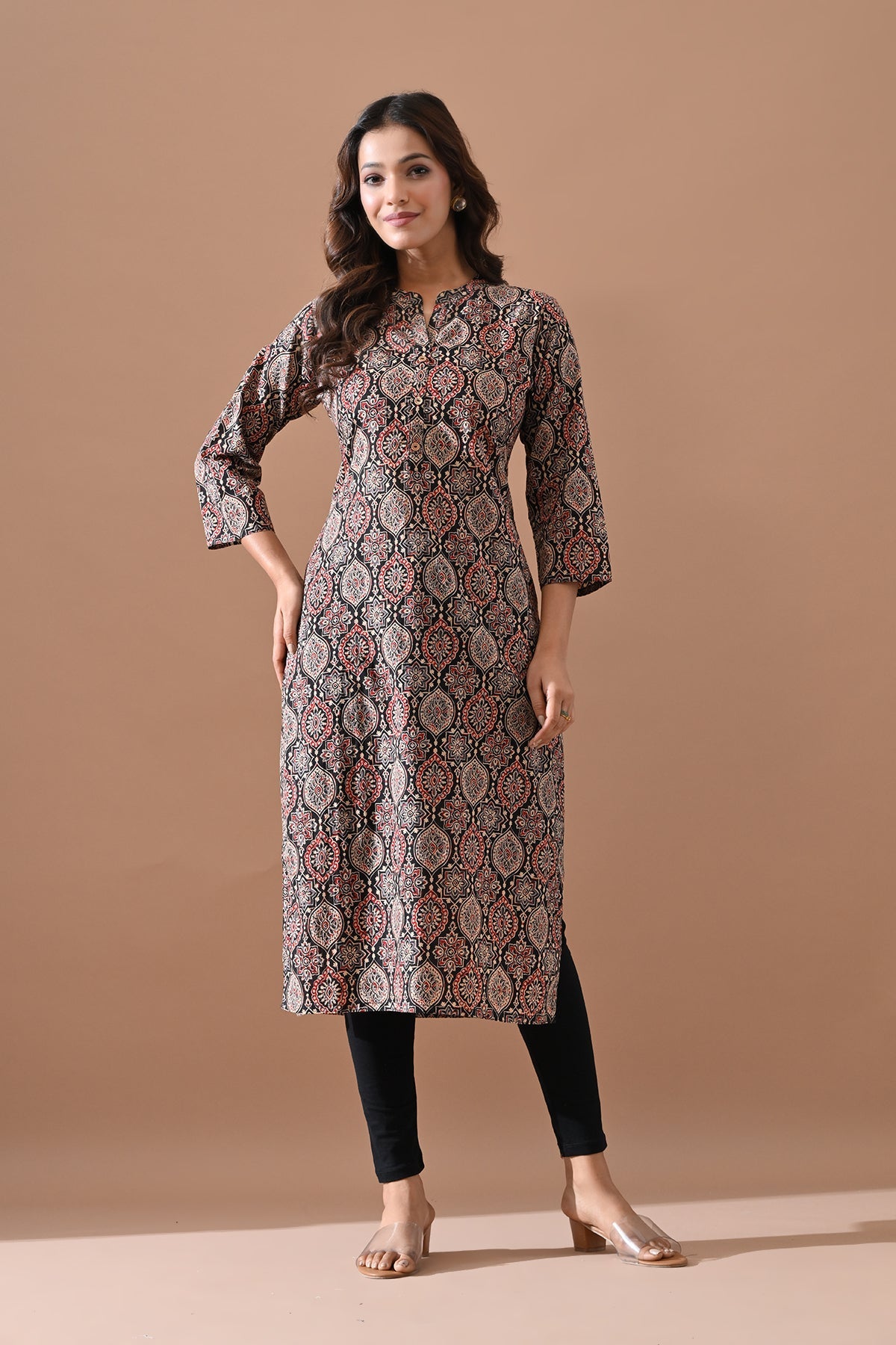Black Printed Kurta