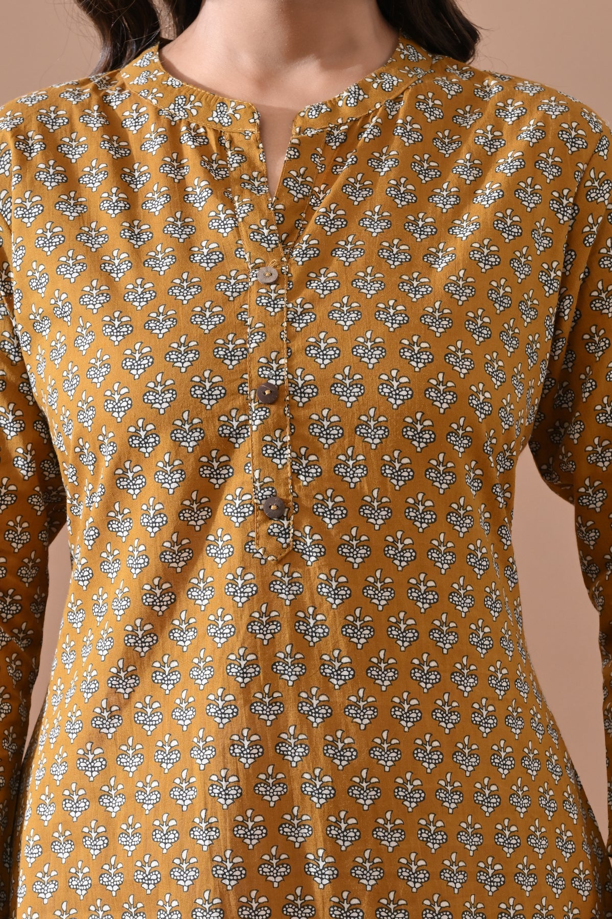 Green Printed Straight Kurta
