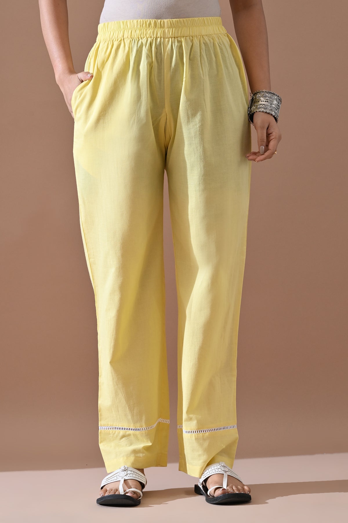 Yellow Embroidered Kurta 3 Pcs Set