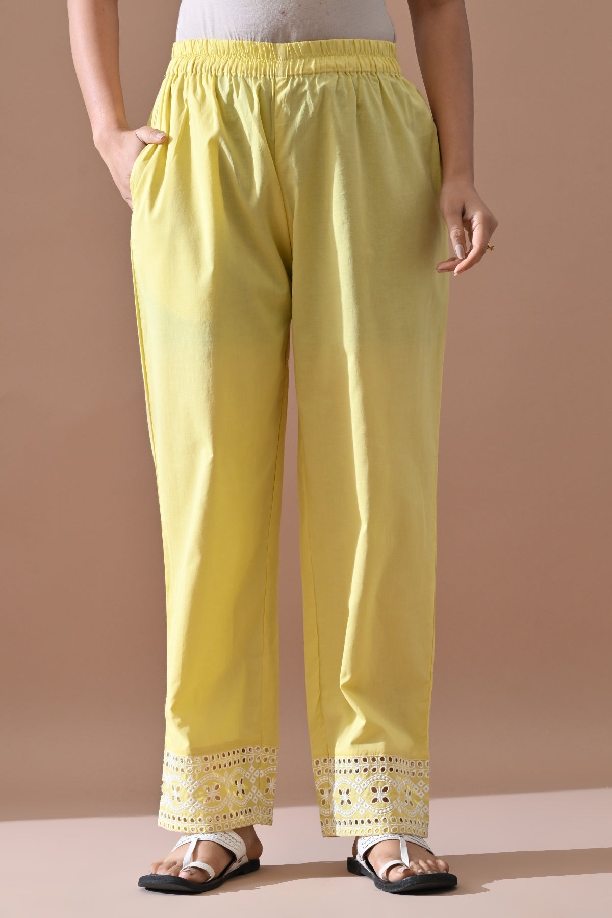 Yellow Embroidered Kurta 3 Pcs Set