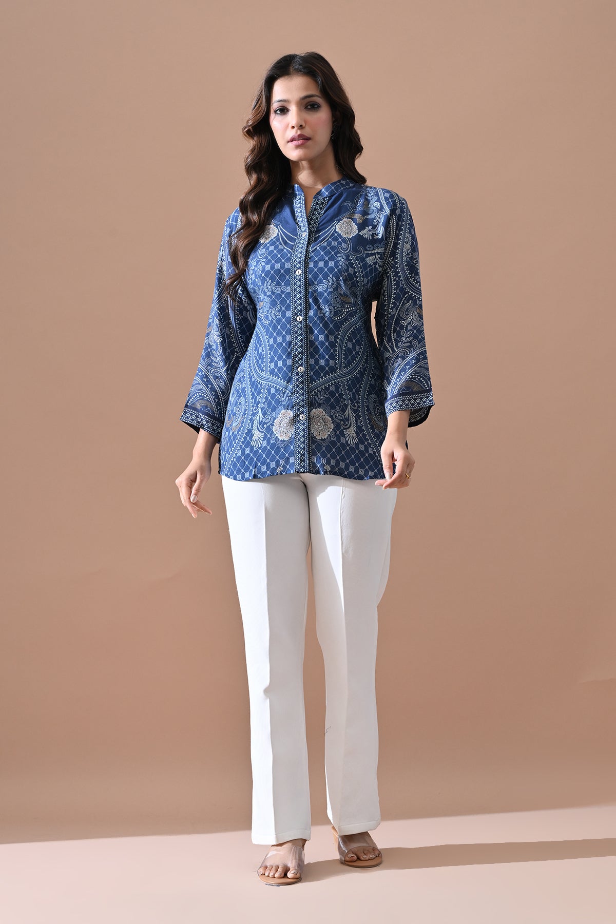 Blue Printed Top