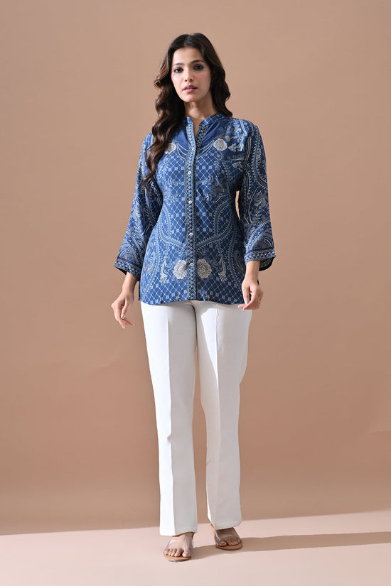 Blue Printed Top