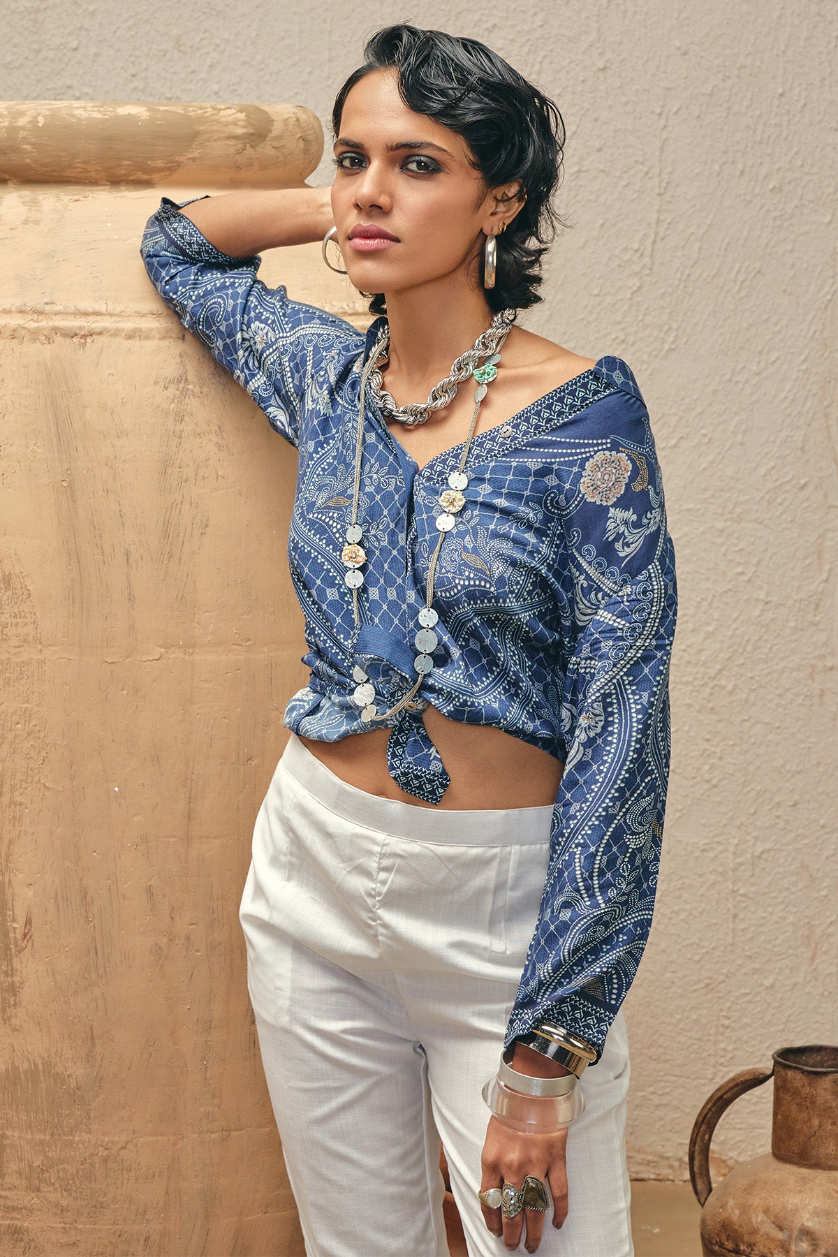 Blue Printed Top