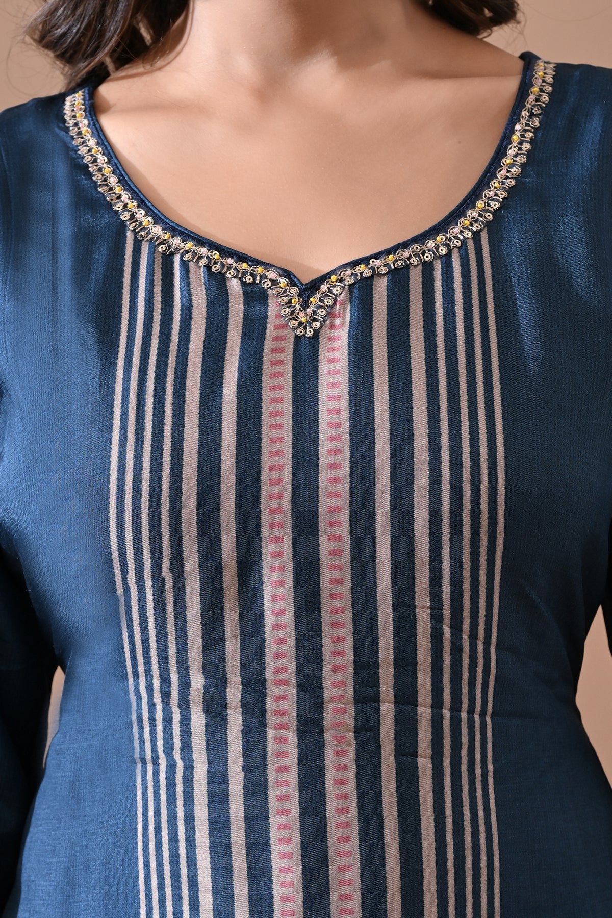 Blue Printed Kurta Set