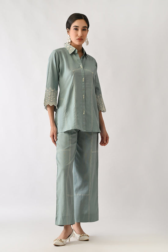 Green Embroidered Co-Ord Set