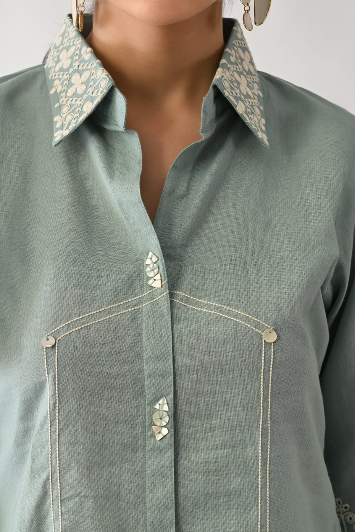 Green Embroidered Co-Ord Set