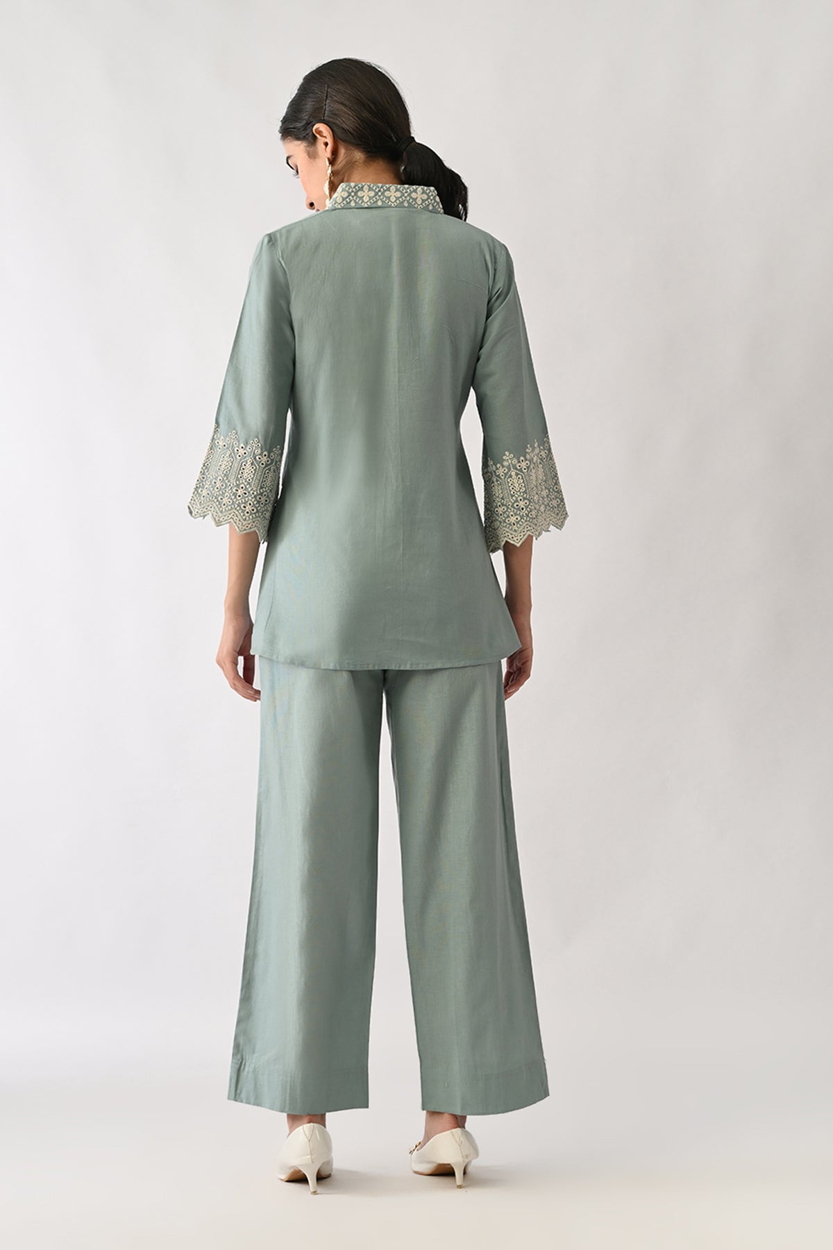 Green Embroidered Co-Ord Set