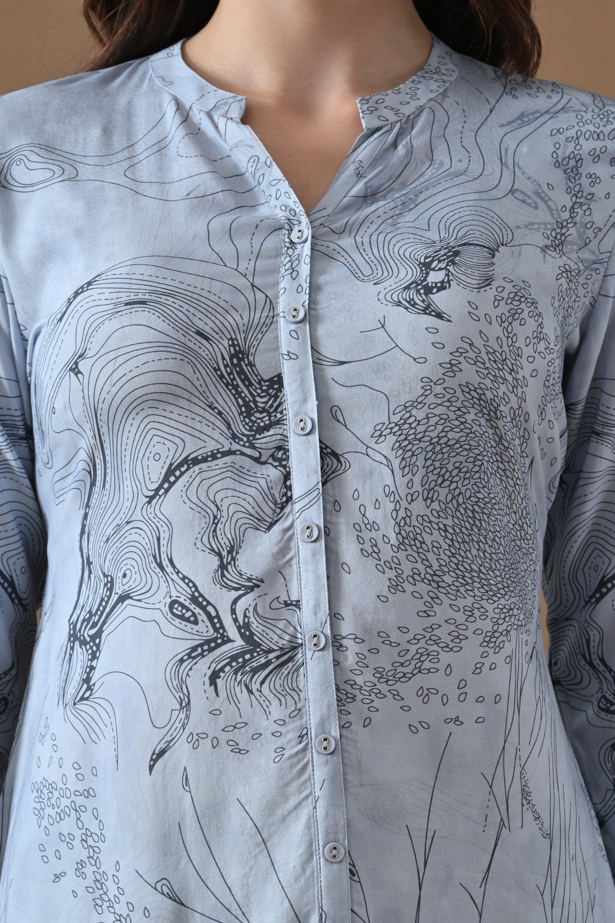 Blue Printed Kurta
