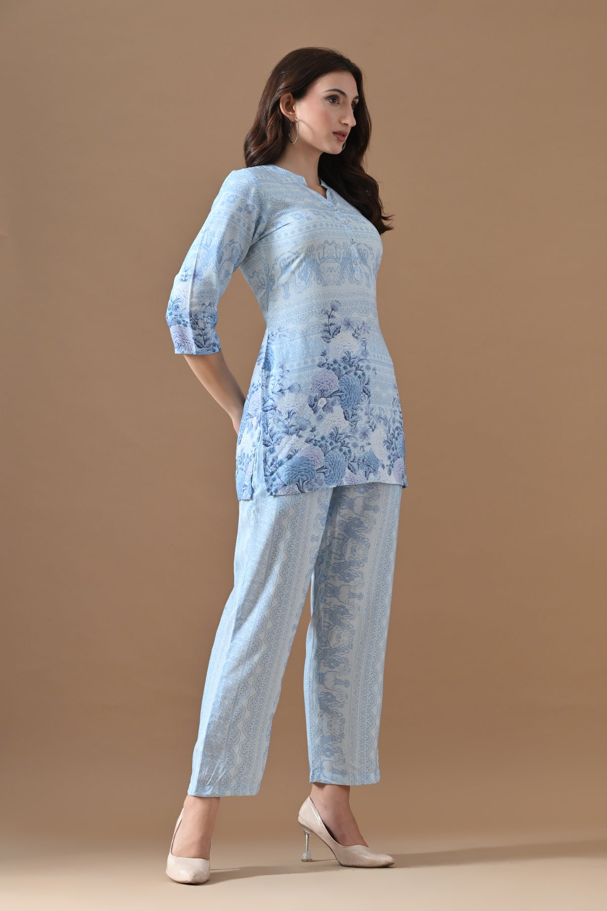 Blue Printed Co-Ord Set