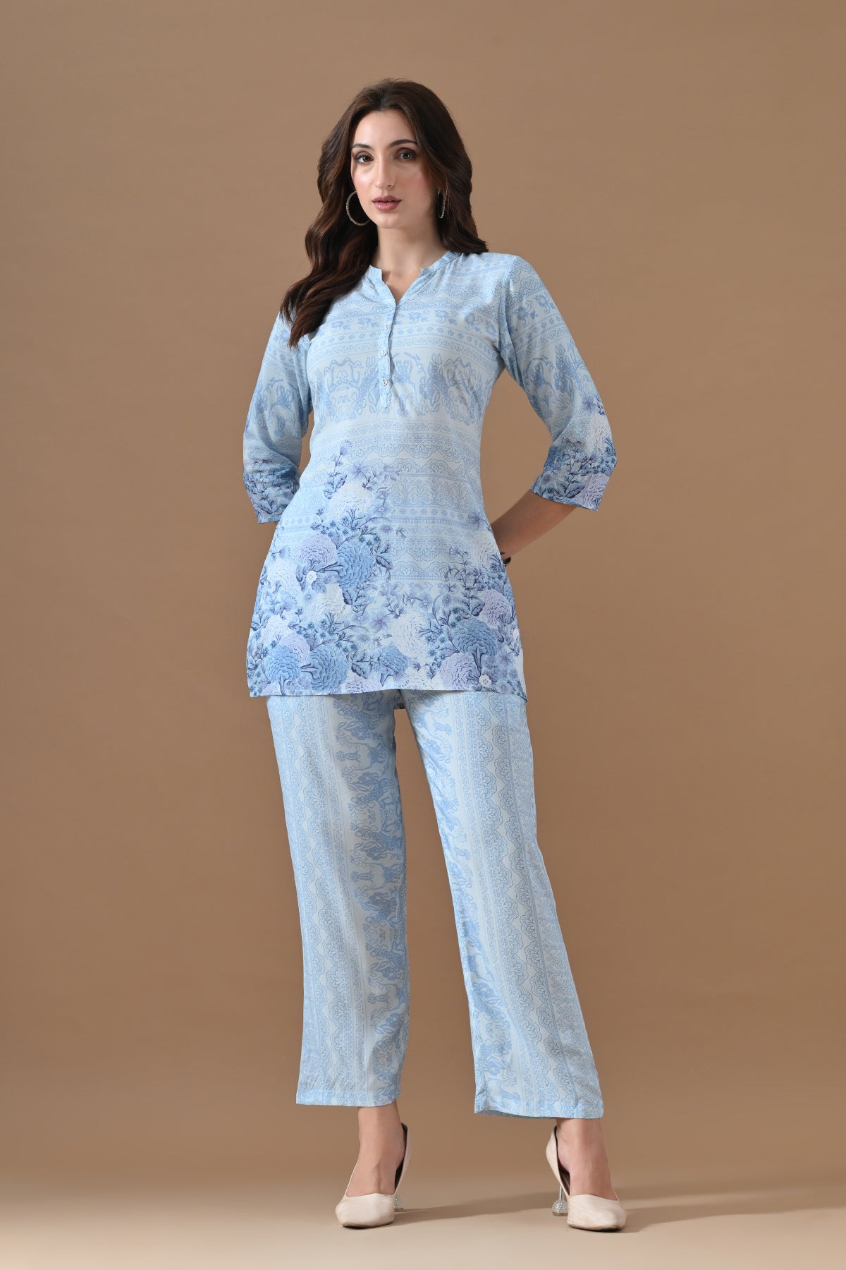 Blue Printed Co-Ord Set