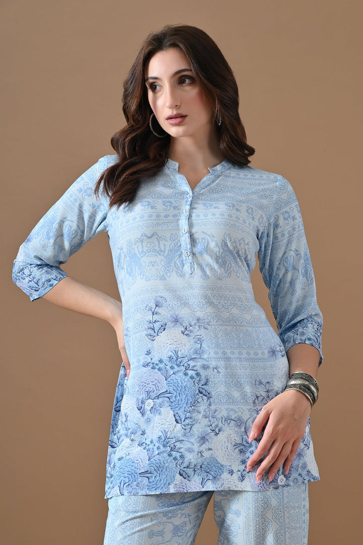 Blue Printed Co-Ord Set
