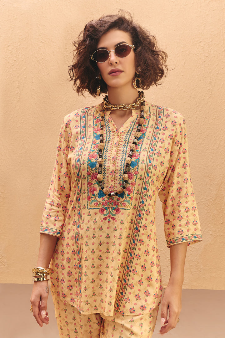 Cream Printed Co-Ord Set