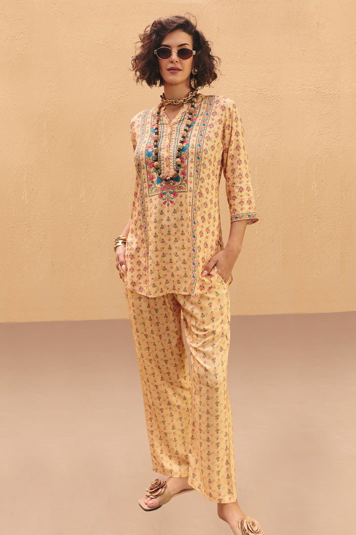 Cream Printed Co-Ord Set