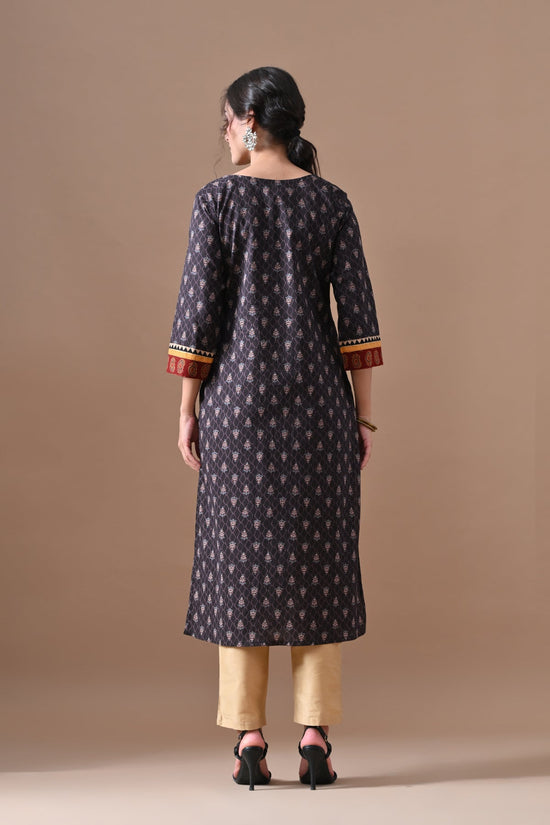 Brown Printed Kurta
