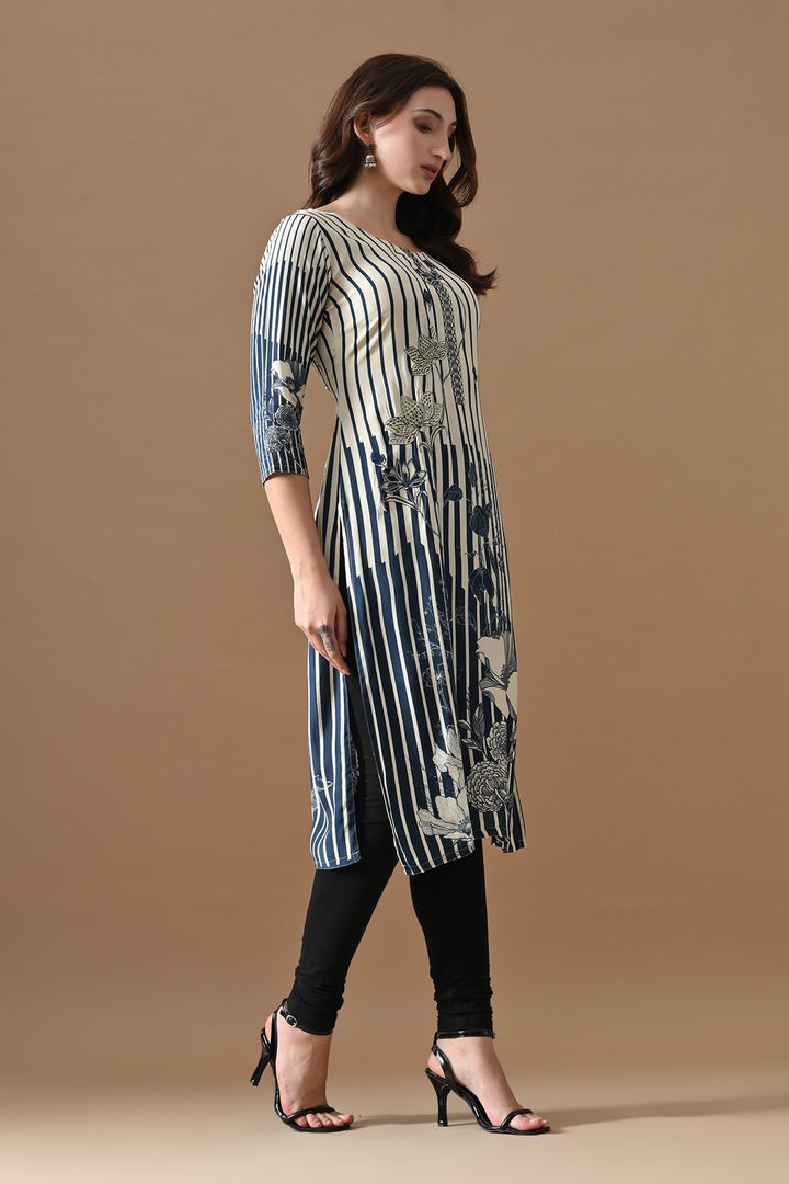 Cream Embroidered Kurta