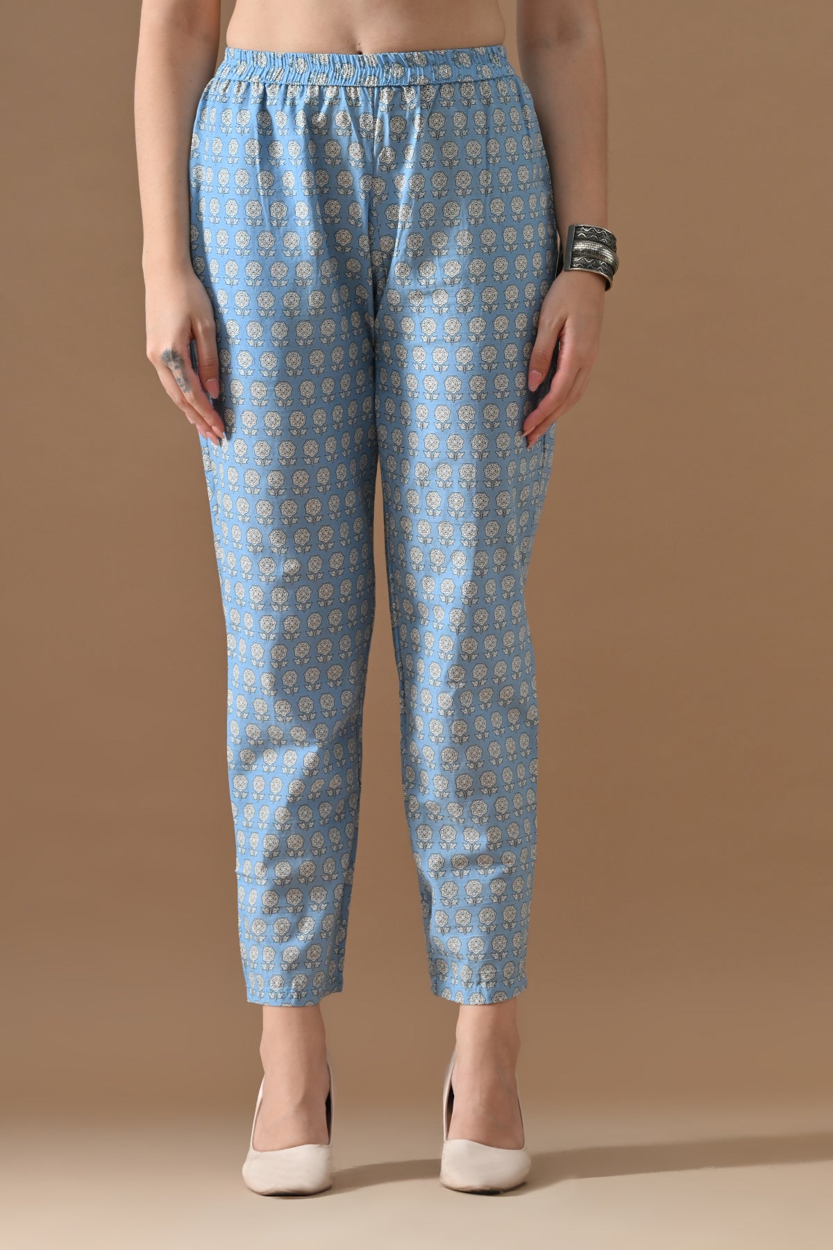 Blue Printed Kurta 2 Pcs Set