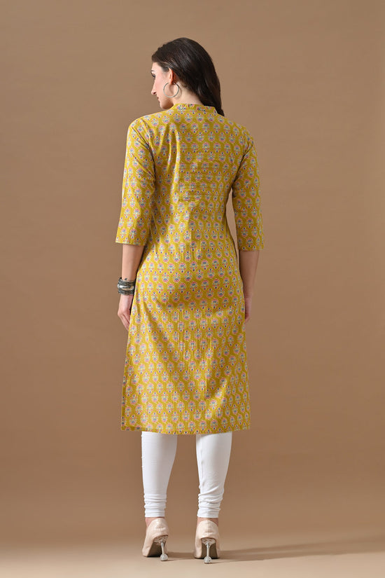 Yellow Printed Kurta