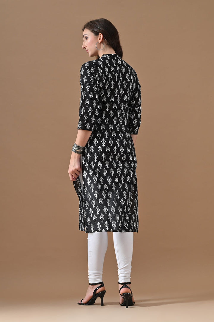 Black Printed Kurta