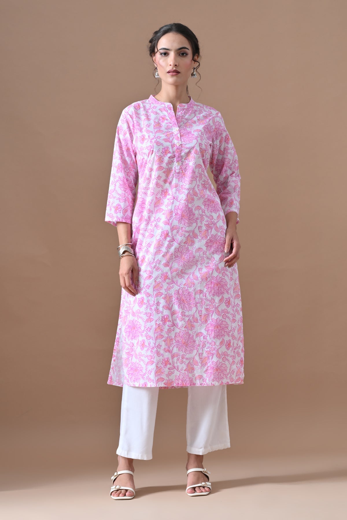 White Printed Kurta