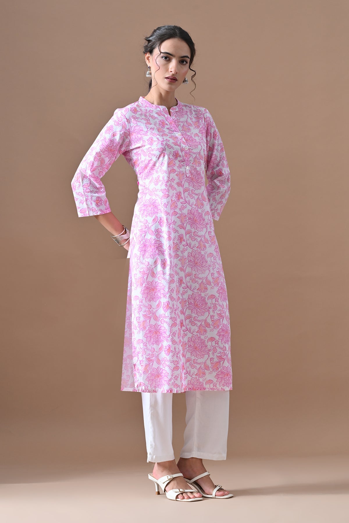 White Printed Kurta