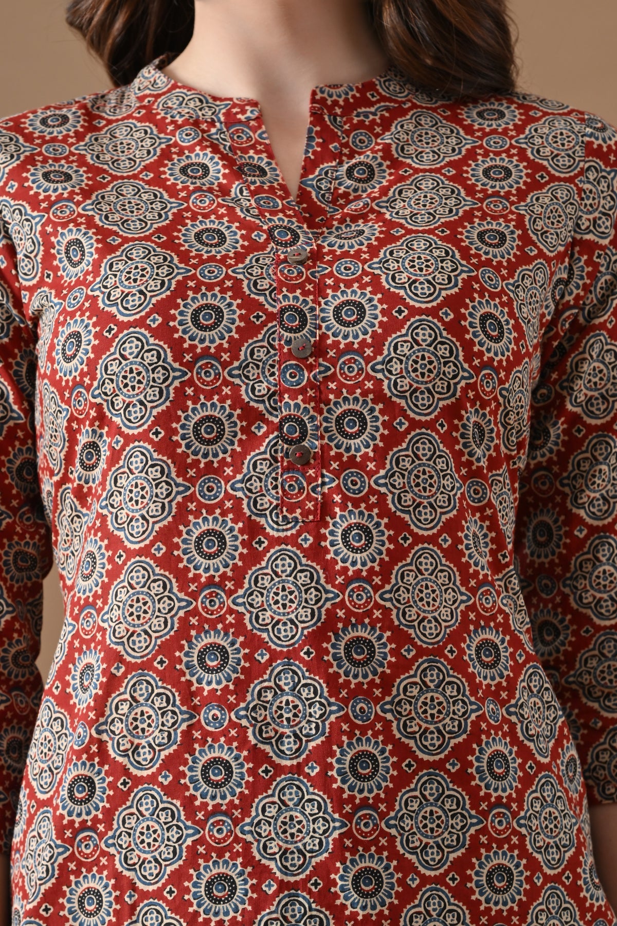 Rust Printed Kurta